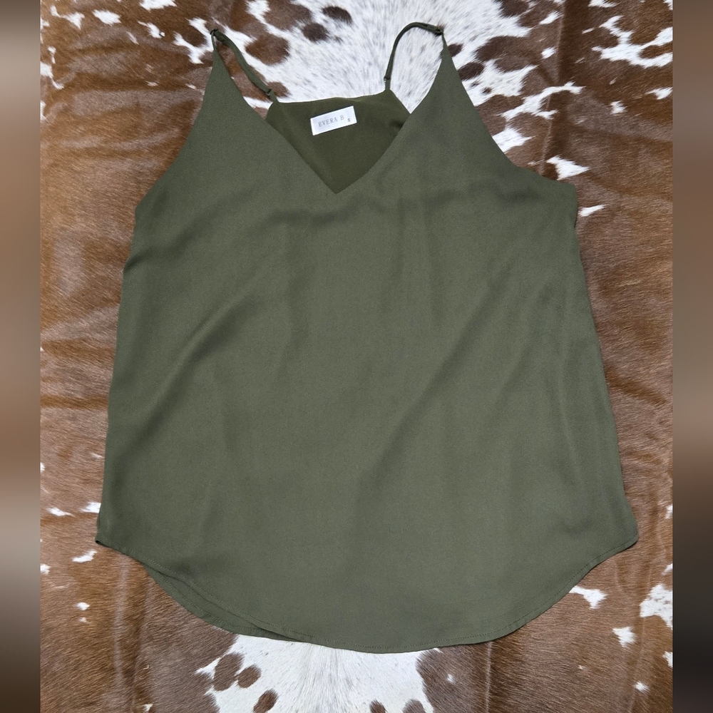 Chic Asymmetrical Olive Green Top